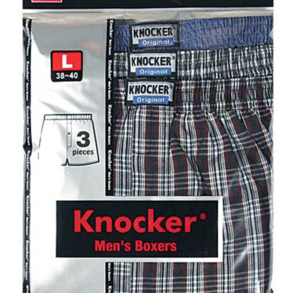 247 Frenzy Knocker Men's PACK OF 3 Plaid Boxer Shorts (TB3500_3PK)